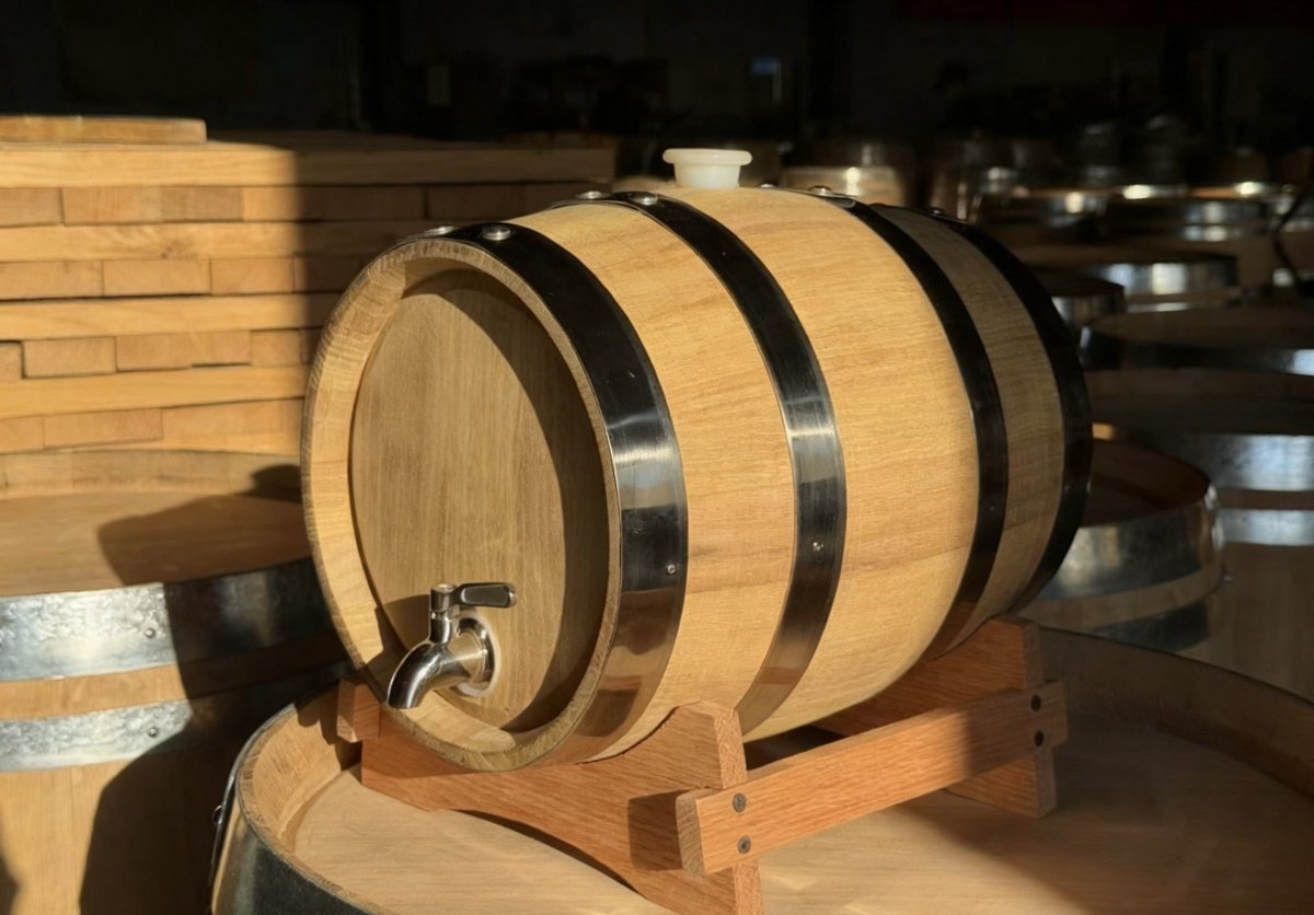 American White Oak Aging Barrel with Stand & Spigot (3L - 125L) new - Angels' Share Barrels